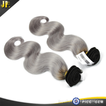 2015 JP new coming hair weft of grey color ombre human hair